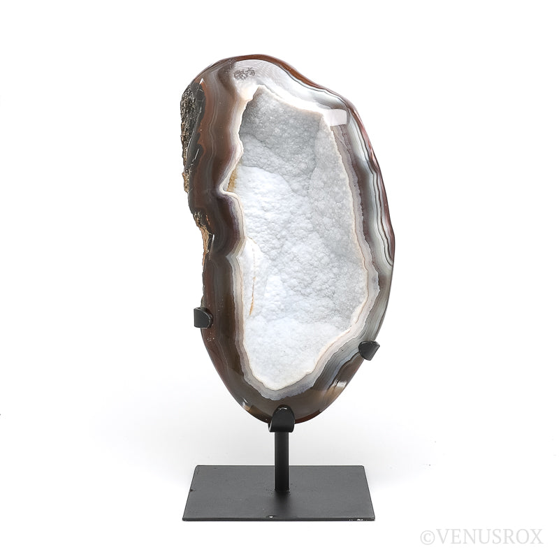 Agate Part Polished/Part Natural Geode from Brazil mounted in a bespoke stand | Venusrox