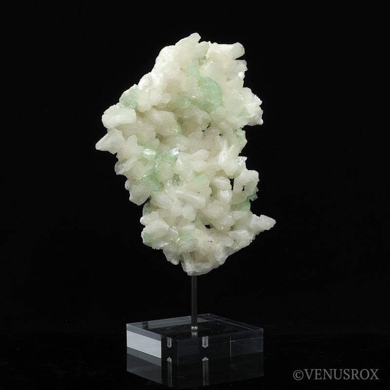 Green Apophyllite with Stilbite Natural Cluster from Maharashtra, India mounted on a bespoke stand | Venusrox