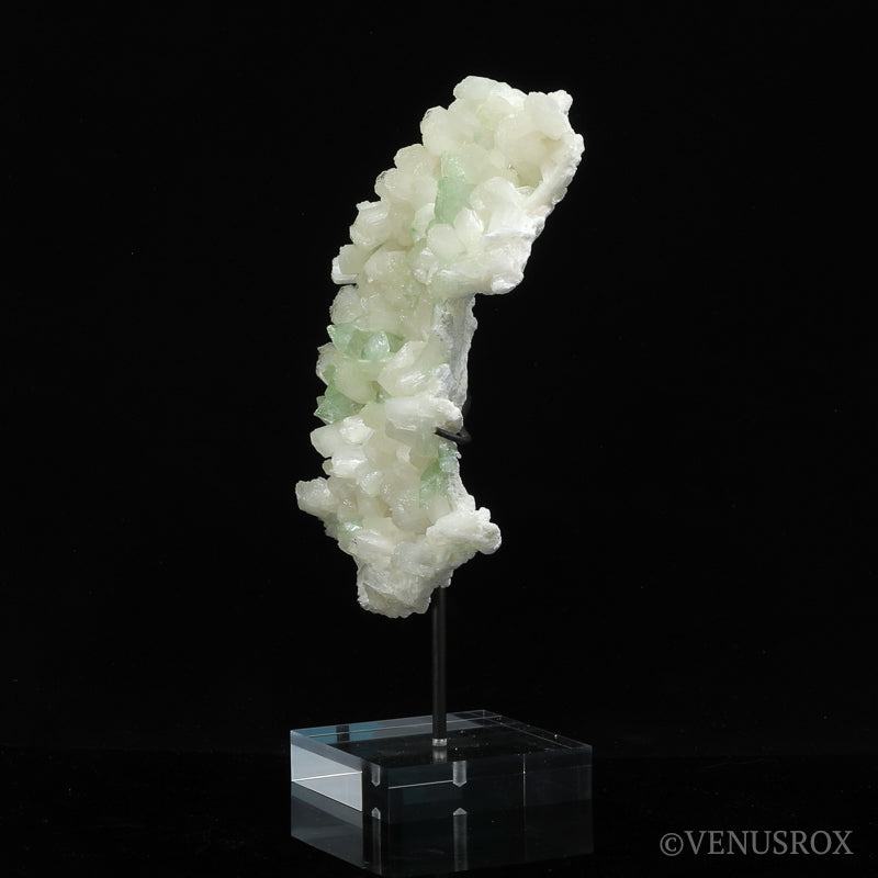 Green Apophyllite with Stilbite Natural Cluster from Maharashtra, India mounted on a bespoke stand | Venusrox