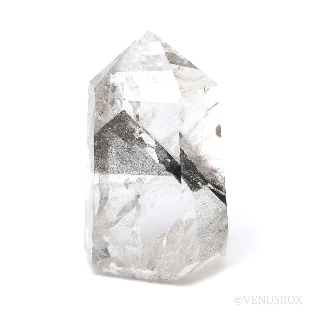 Black Phantom Lemurian Quartz Polished Point from Brazil | Venusrox