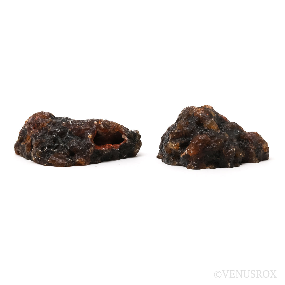 AGATE (RED FOX) POLISHED/NATURAL NODULE PAIR - POLISHED CRYSTALS