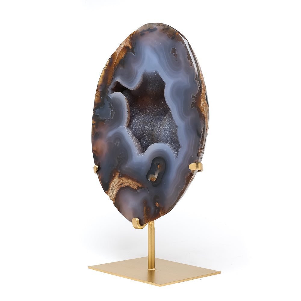 Agate with Clear Quartz Polished/Natural Crystal from Brazil | Venusrox