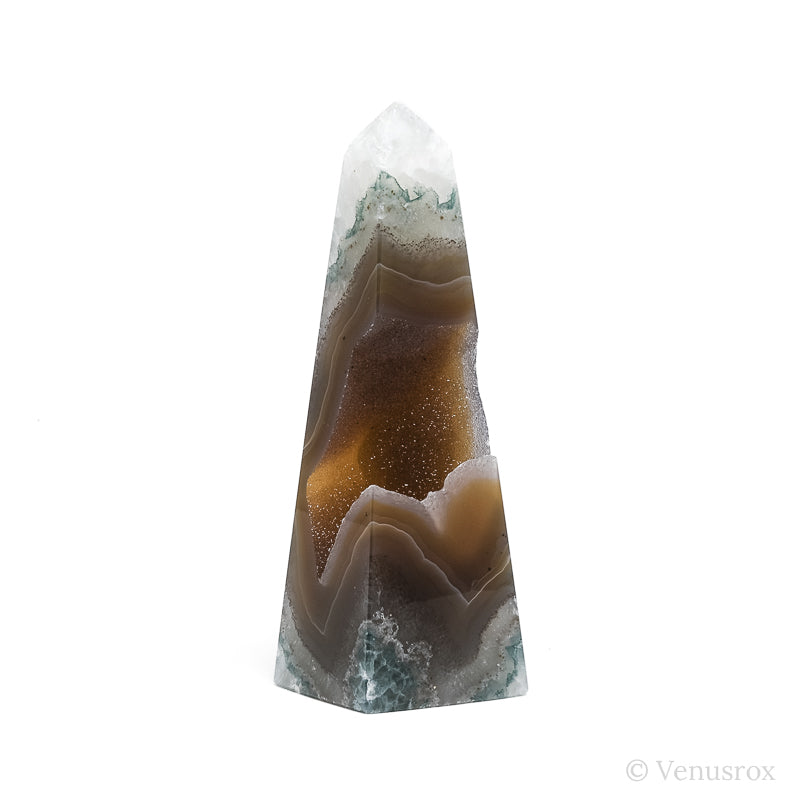Clear Quartz with Agate & Chalcedony Polished/Natural Point from Brazil | Venusrox