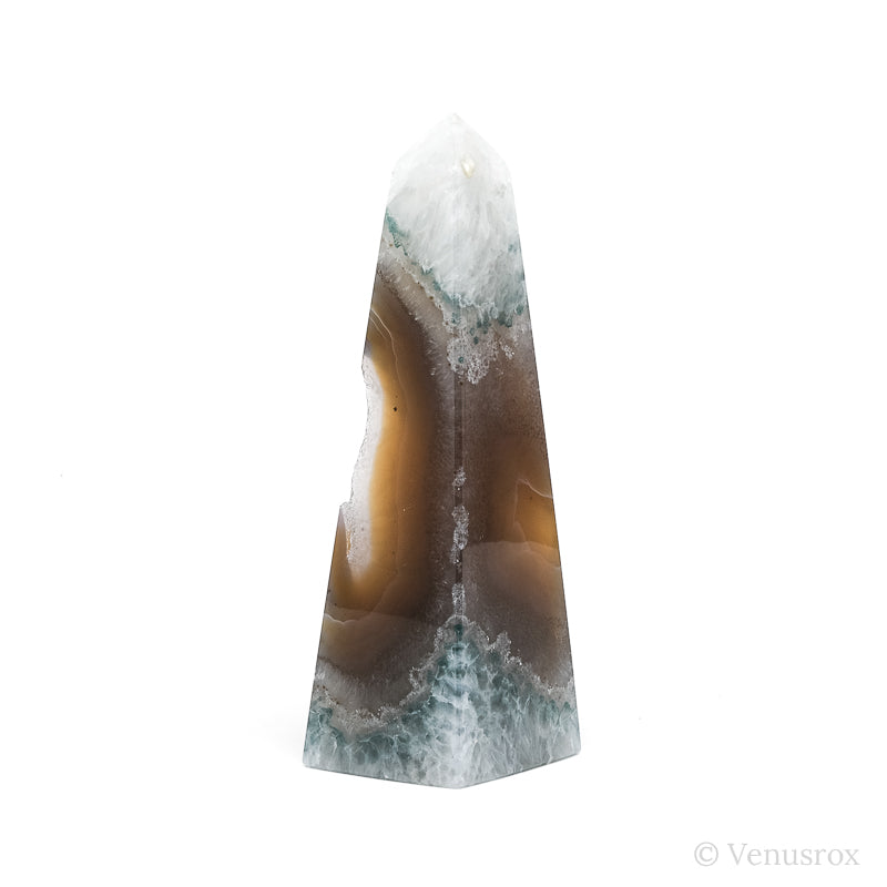 Clear Quartz with Agate & Chalcedony Polished/Natural Point from Brazil | Venusrox