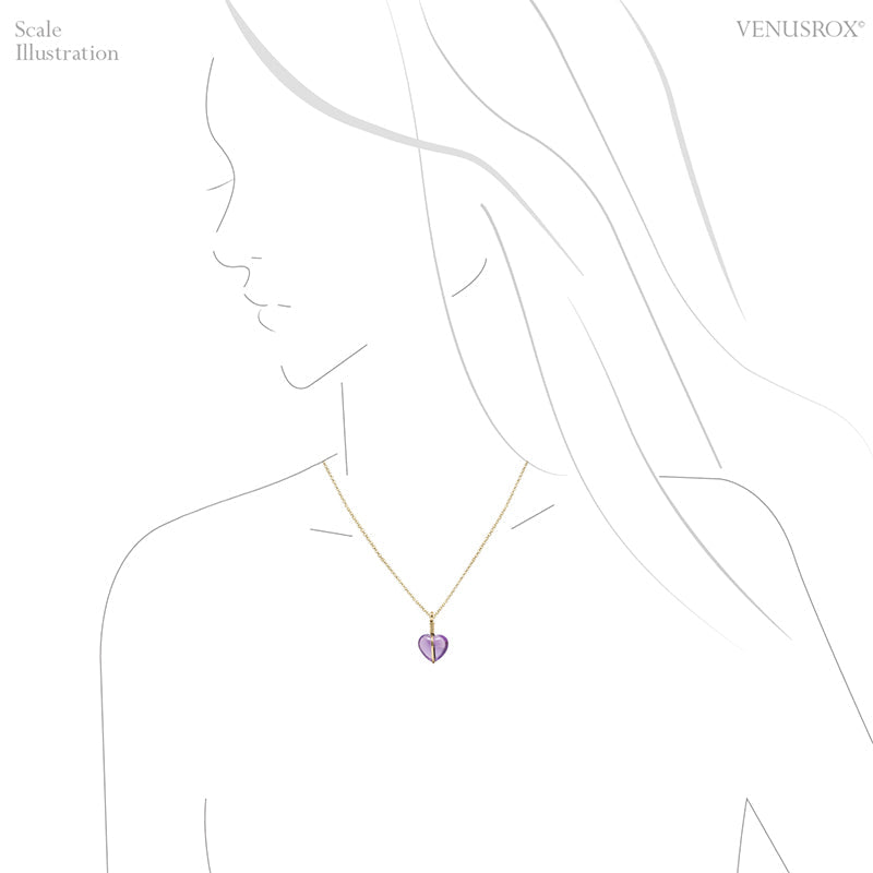 Amethyst Heart Pendant from Brazil | Venusrox