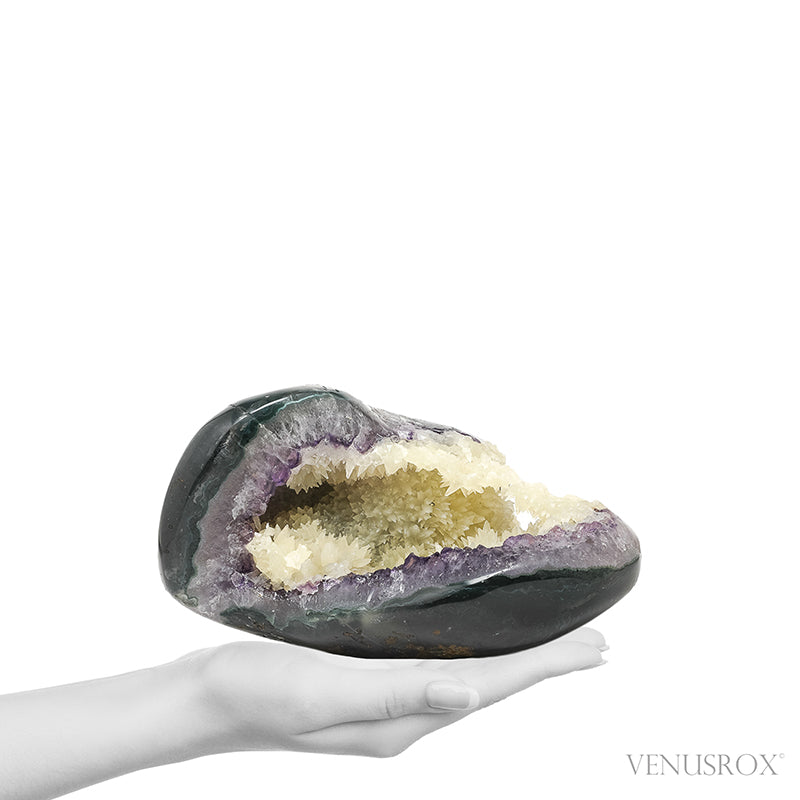 Amethyst with Agate & Calcite Polished/Natural Cluster from Uruguay | Venusrox