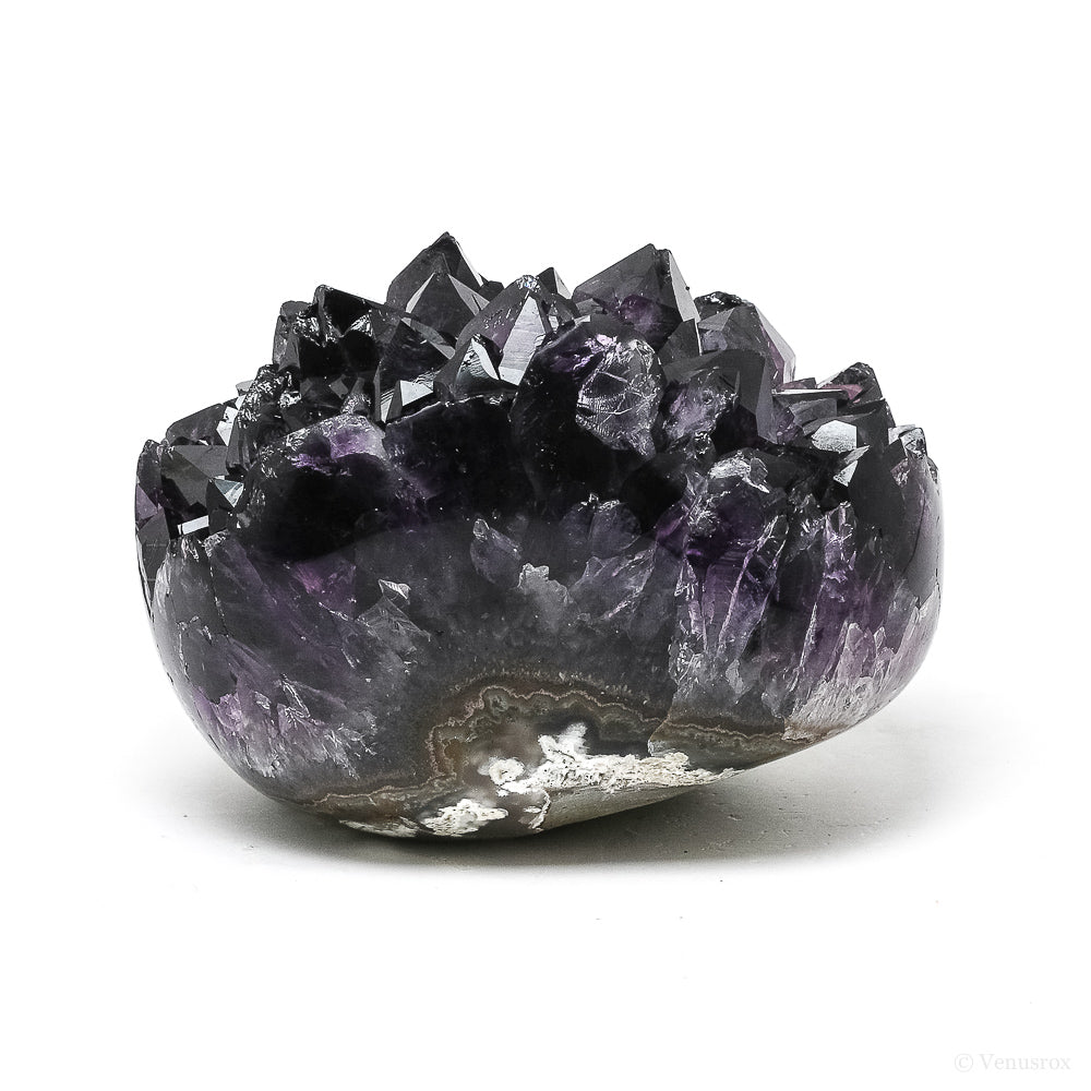 Amethyst with Agate & Matrix Part Polished/Part Natural Cluster from Uruguay | Venusrox