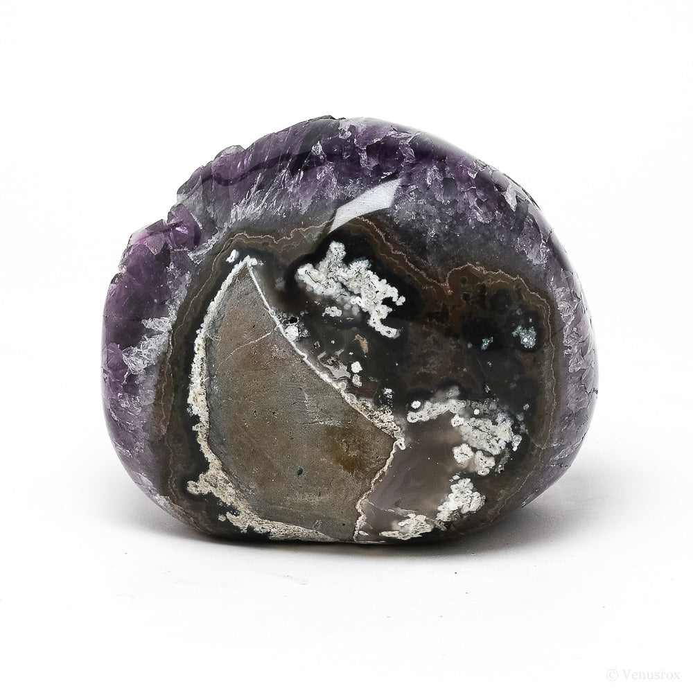 Amethyst with Agate & Matrix Part Polished/Part Natural Cluster from Uruguay | Venusrox