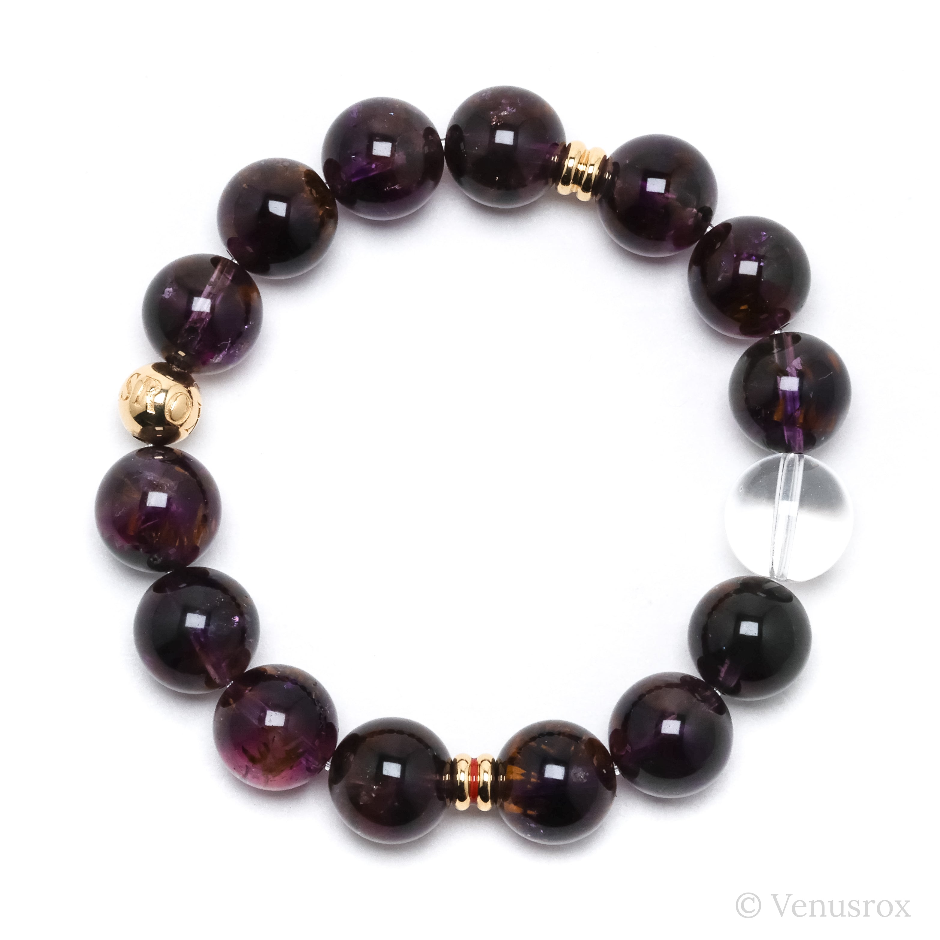 Amethyst with Cacoxenite Bracelet from Brazil | Venusrox