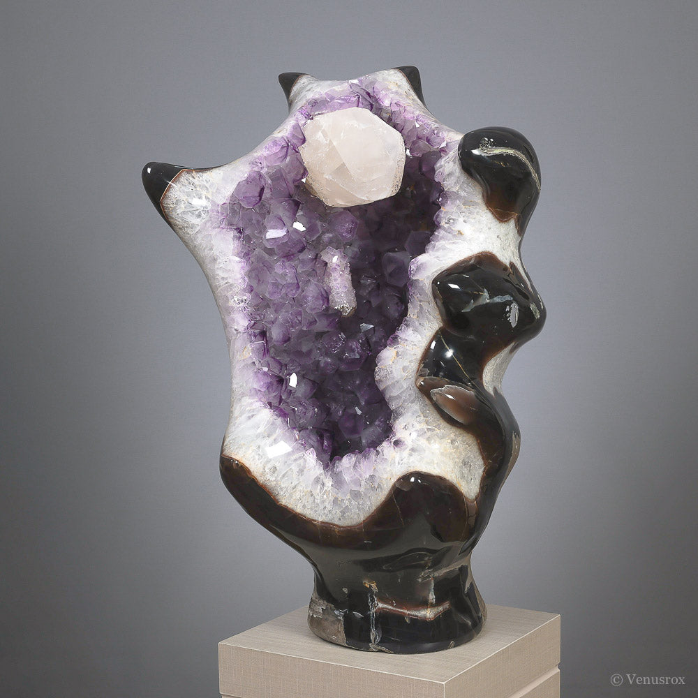 Amethyst with Quartz, Agate & Calcite Geode from Brazil | Venusrox