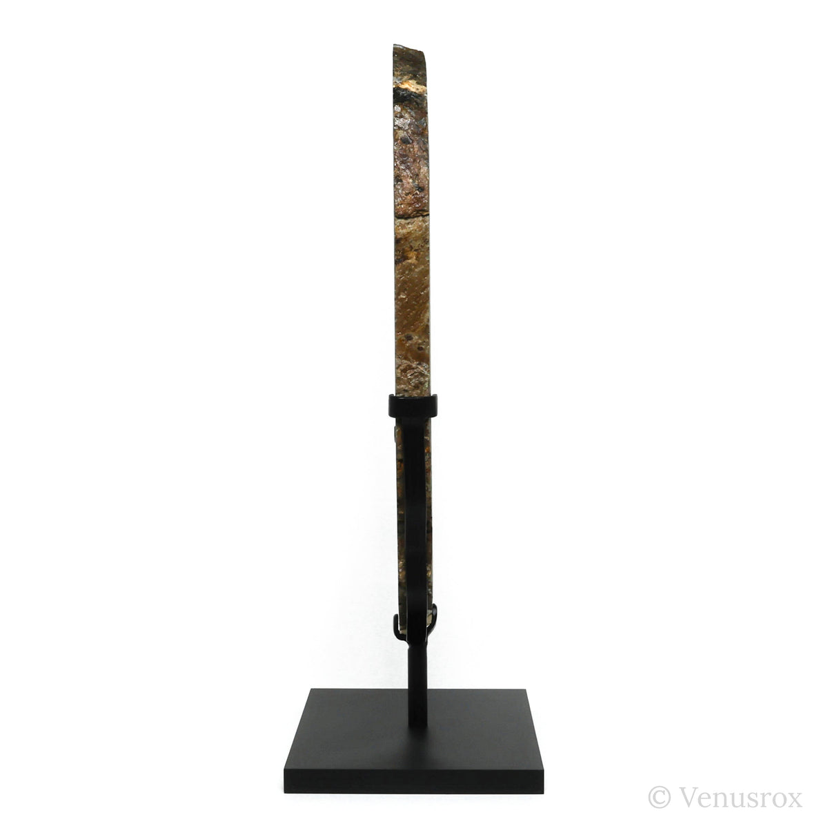 Amethyst with Clear Quartz Part Polished/Part Natural Slice from Brazil mounted in a bespoke stand | Venusrox