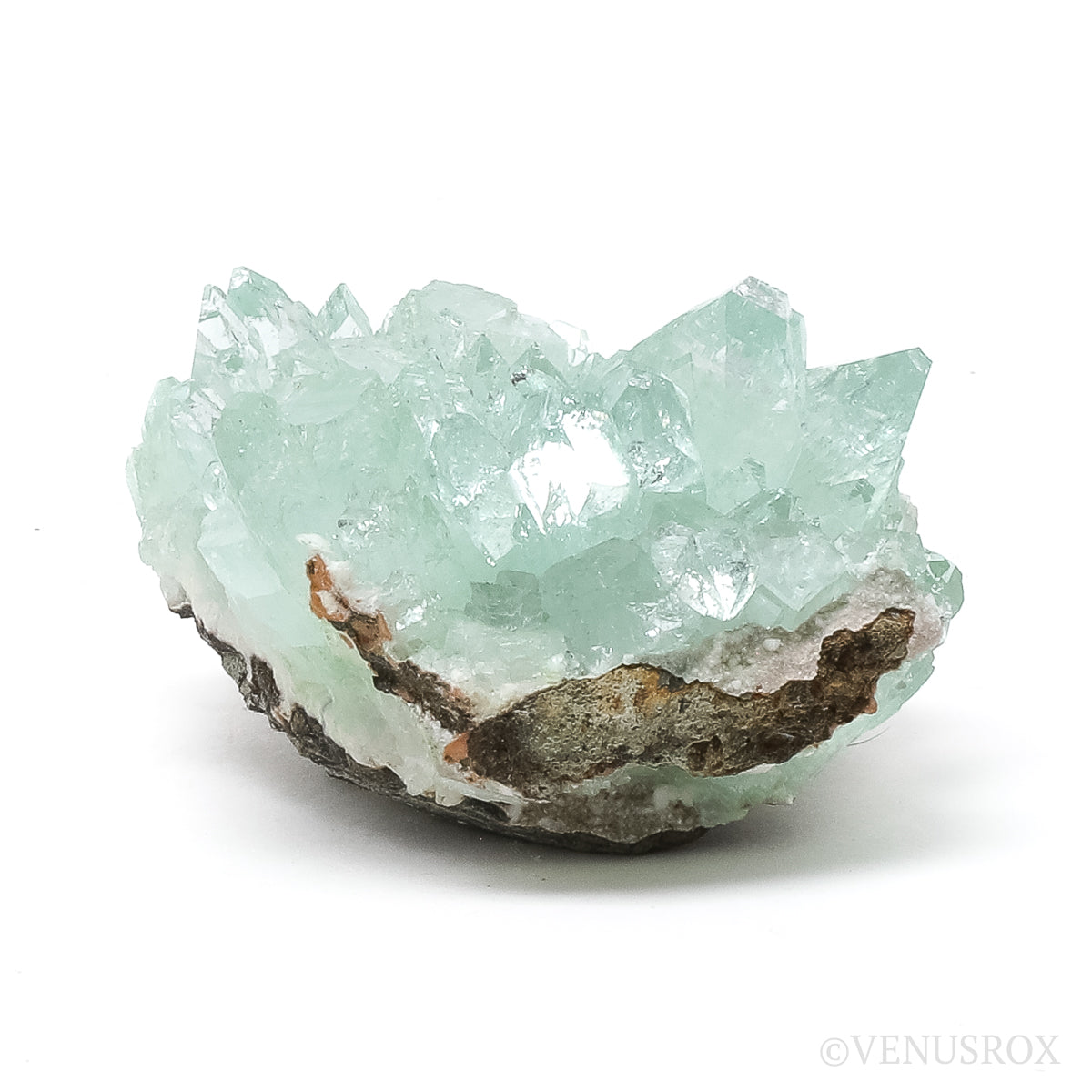 Green Apophyllite on Matrix Natural Cluster from Jalgaon, Maharashtra, India | Venusrox