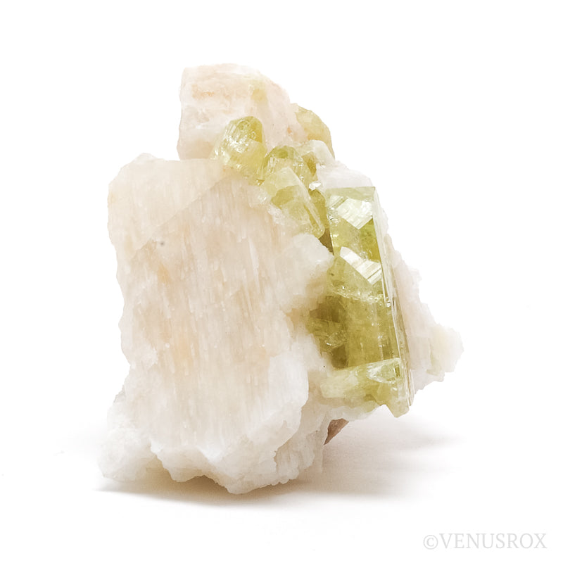 Brazilianite on Microcline Natural Specimen from the Telirio Mine, Linopolis District, Divino Das Laranjeiras, Minas Gerais, Brazil | Venusrox