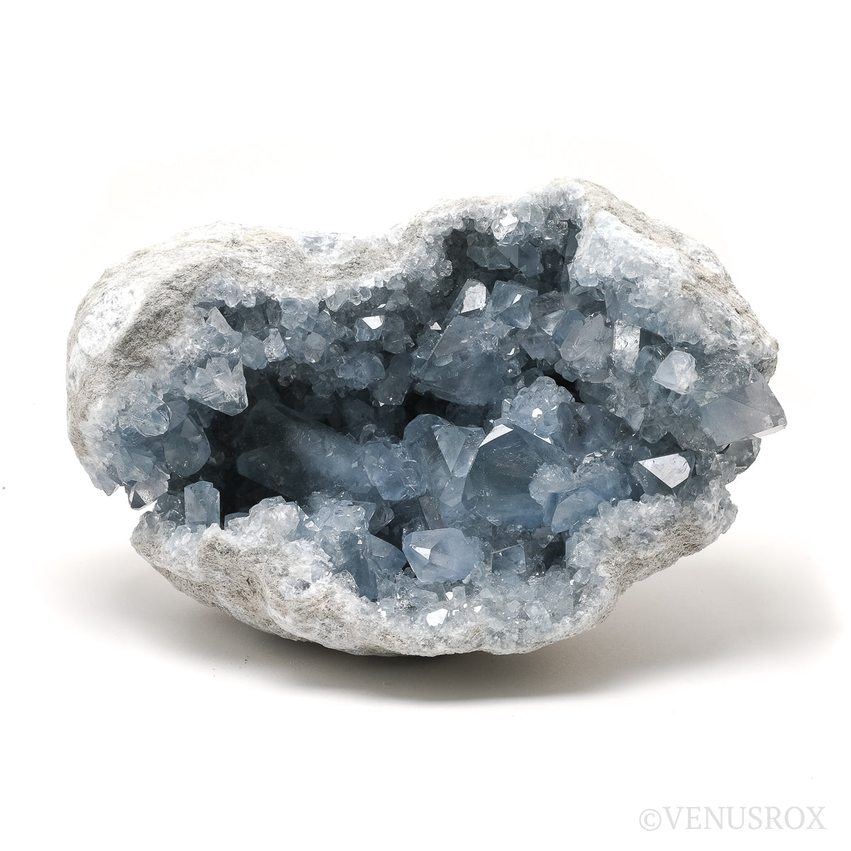 Blue Celestite on Matrix Natural Cluster from Madagascar | Venusrox