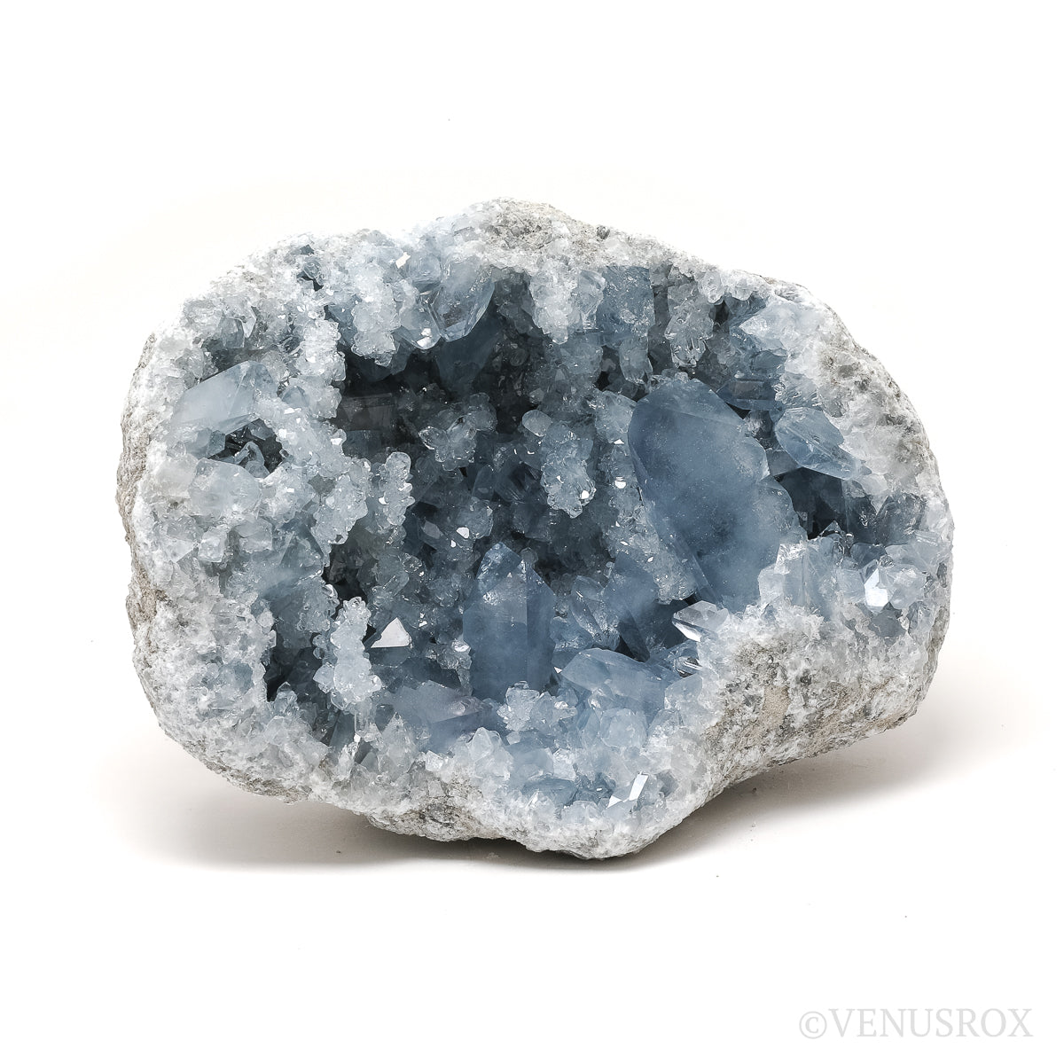 Blue Celestite on Matrix Natural Cluster from Madagascar | Venusrox
