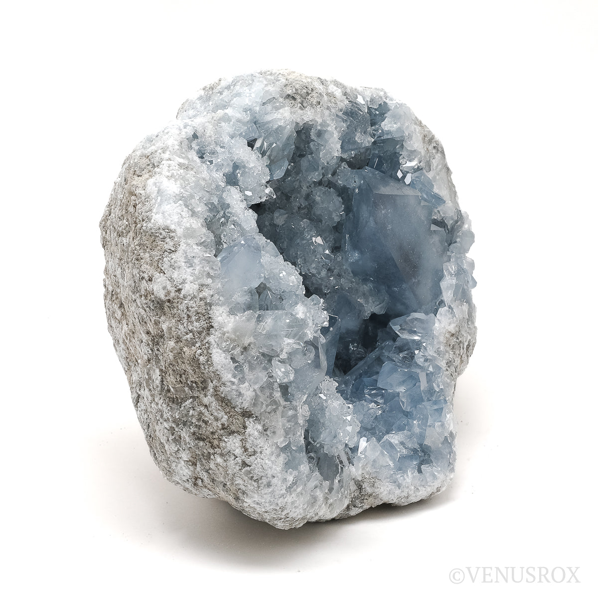 Blue Celestite on Matrix Natural Cluster from Madagascar | Venusrox