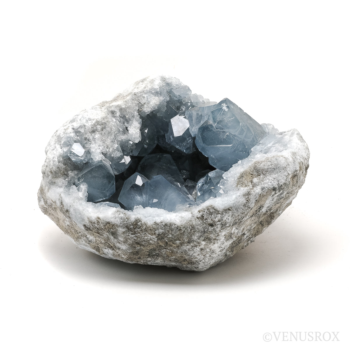 Blue Celestite on Matrix Natural Cluster from Madagascar | Venusrox
