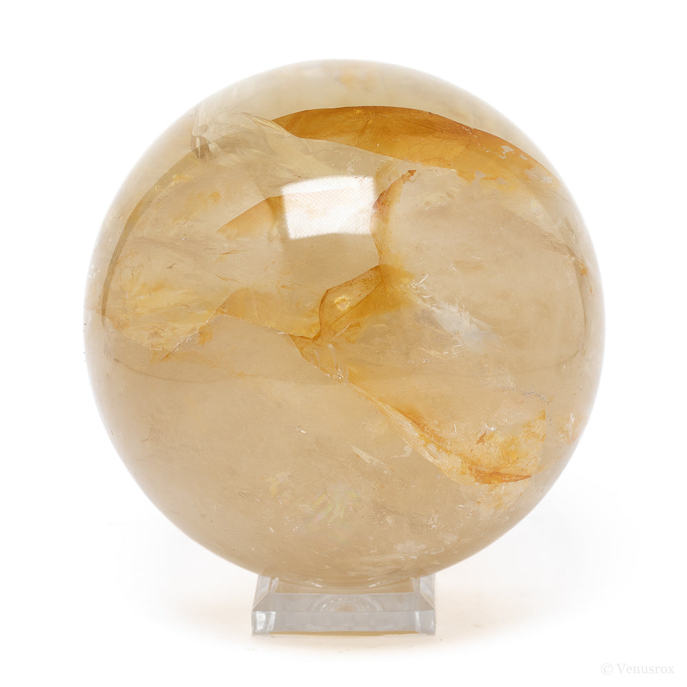 Citrine with Iron Inclusions Polished Sphere from Brazil | Venusrox