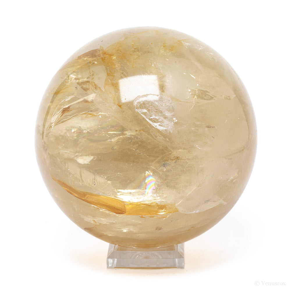 Citrine with Iron Inclusions Polished Sphere from Brazil | Venusrox