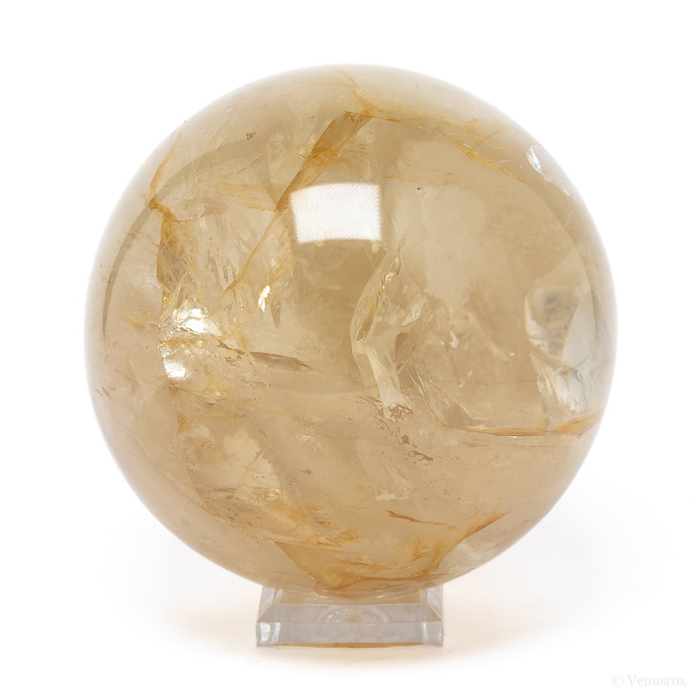 Citrine with Iron Inclusions Polished Sphere from Brazil | Venusrox