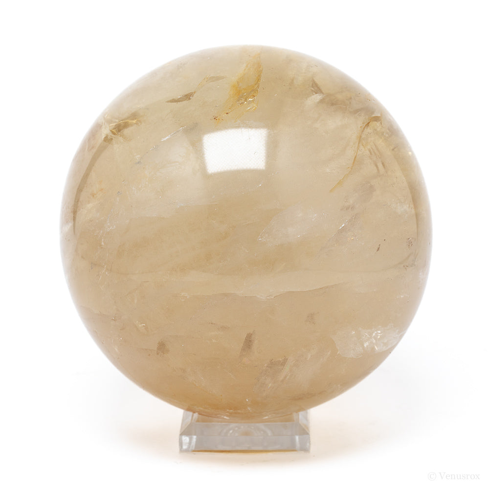 Citrine with Iron Inclusions Polished Sphere from Brazil | Venusrox
