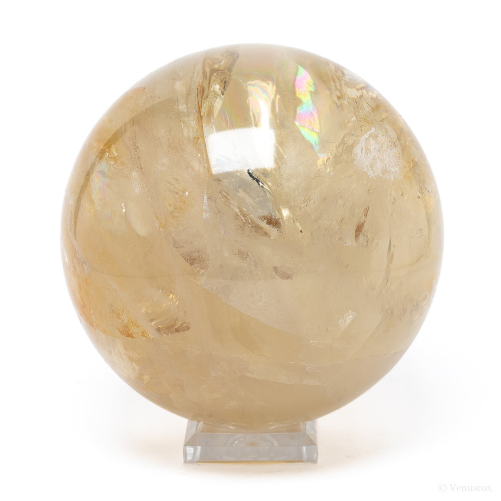 Citrine with Iron Inclusions Polished Sphere from Brazil | Venusrox