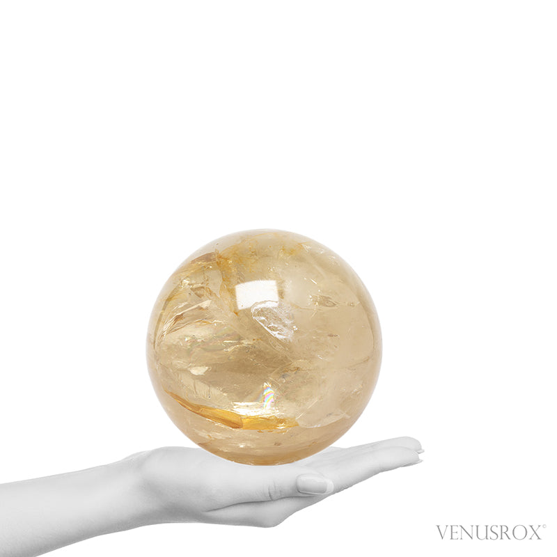 Citrine with Iron Inclusions Polished Sphere from Brazil | Venusrox