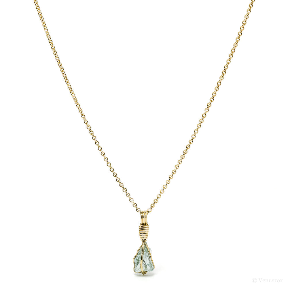 Euclase Pendant wrapped in 18Kt Gold from Colombia | Venusrox
