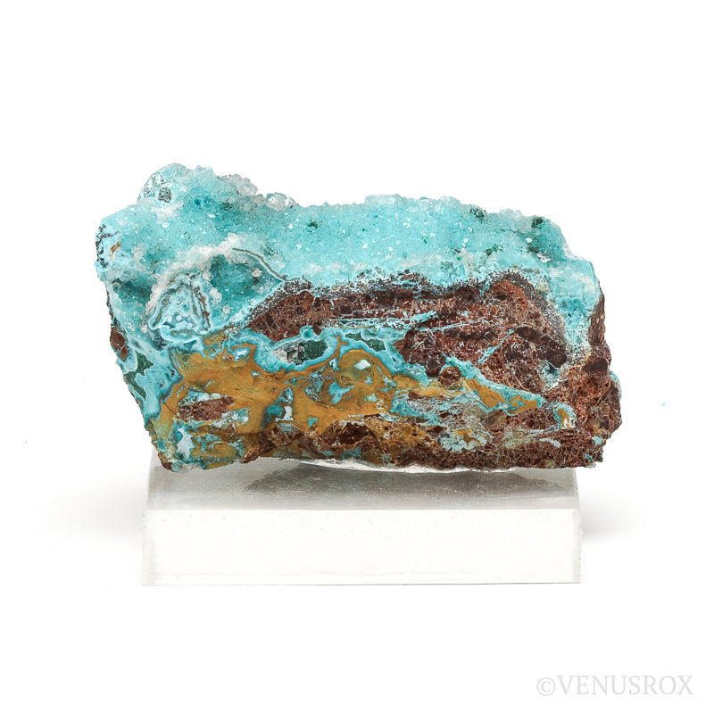 Gem Silica & Chrysocolla with Malachite & Clear Quartz on Matrix Natural Crystal from the Lily Mine, Pisco Umay, Ica, Peru | Venusrox