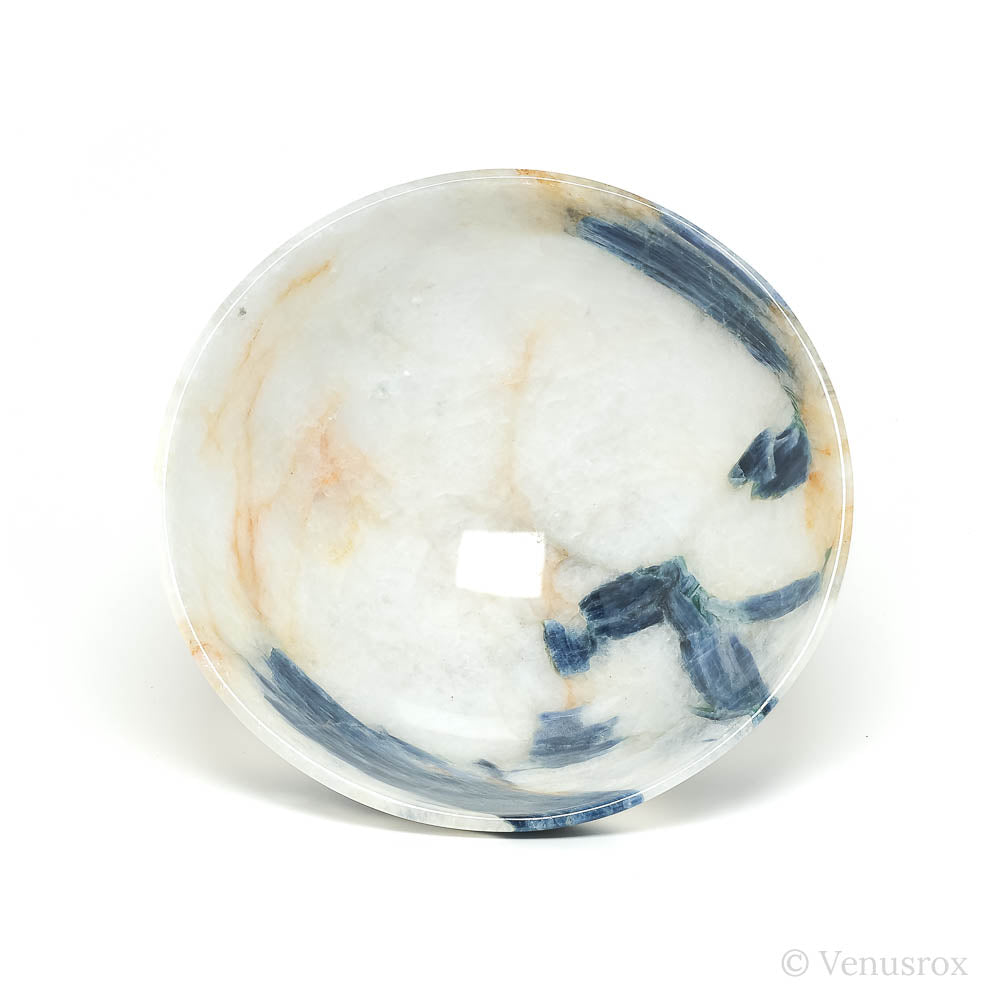 Blue Kyanite in Clear Quartz Polished Bowl from India | Venusrox