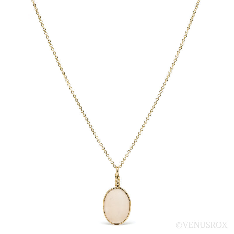 Peach Moonstone Polished Crystal Pendant from India | Venusrox