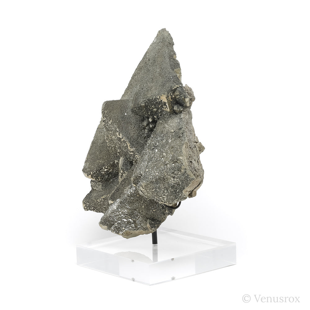 Pyrite Natural Cluster from the Huanzala Mine, Huallanca District, Huanuco Department, Perumounted on a bespoke stand | Venusrox
