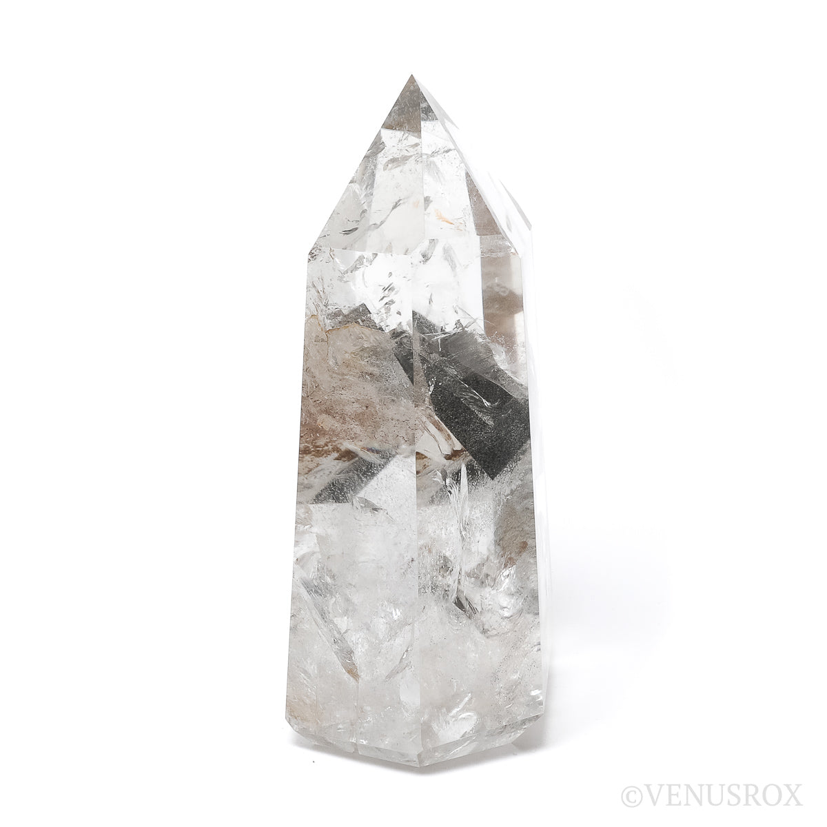 Black Phantom Lemurian Quartz Polished Point from Brazil | Venusrox
