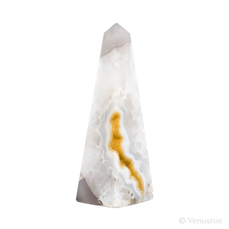 Clear Quartz with Agate & Chalcedony Polished/Natural Point from Brazil | Venusrox