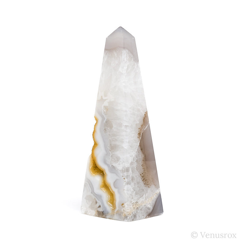 Clear Quartz with Agate & Chalcedony Polished/Natural Point from Brazil | Venusrox