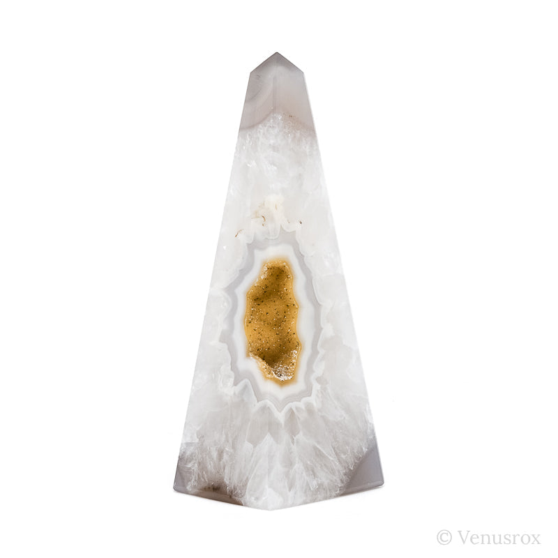 Clear Quartz with Agate & Chalcedony Polished/Natural Point from Brazil | Venusrox