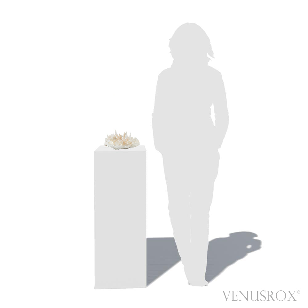 Clear Quartz with Iron Oxide Coating Natural Cluster from the Santander Province, Colombia mounted on a bespoke stand | Venusrox