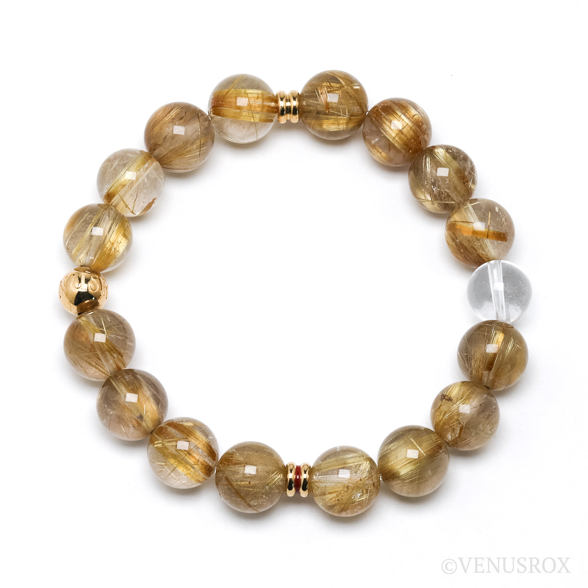 Golden Rutilated Quartz Bracelet from Brazil | Venusrox