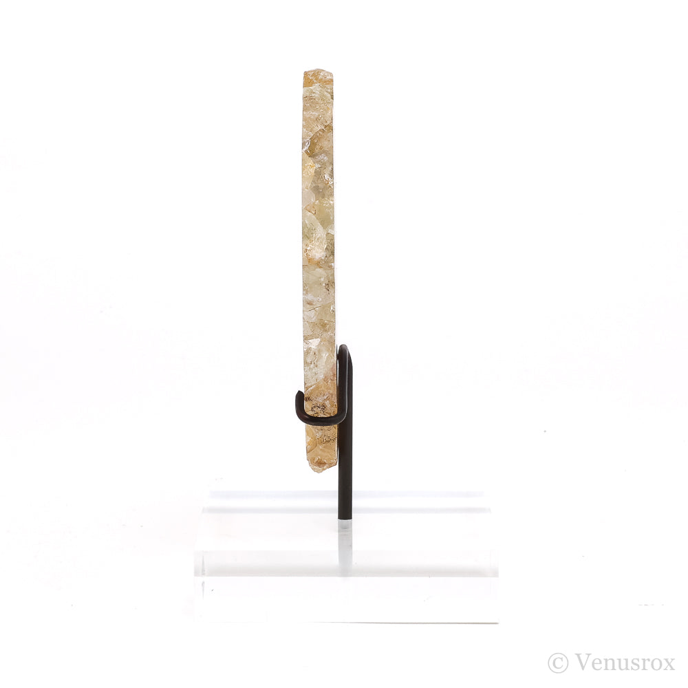 Golden Quartz with Agate Polished Slice from Brazil mounted on a bespoke stand | Venusrox