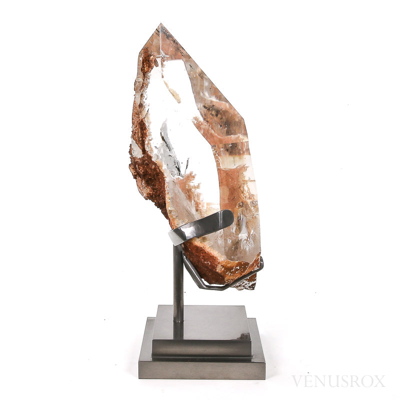 Rutilated Lodalite Quartz Polished/Natural Point from Brazil mounted on a bespoke stand | Venusrox