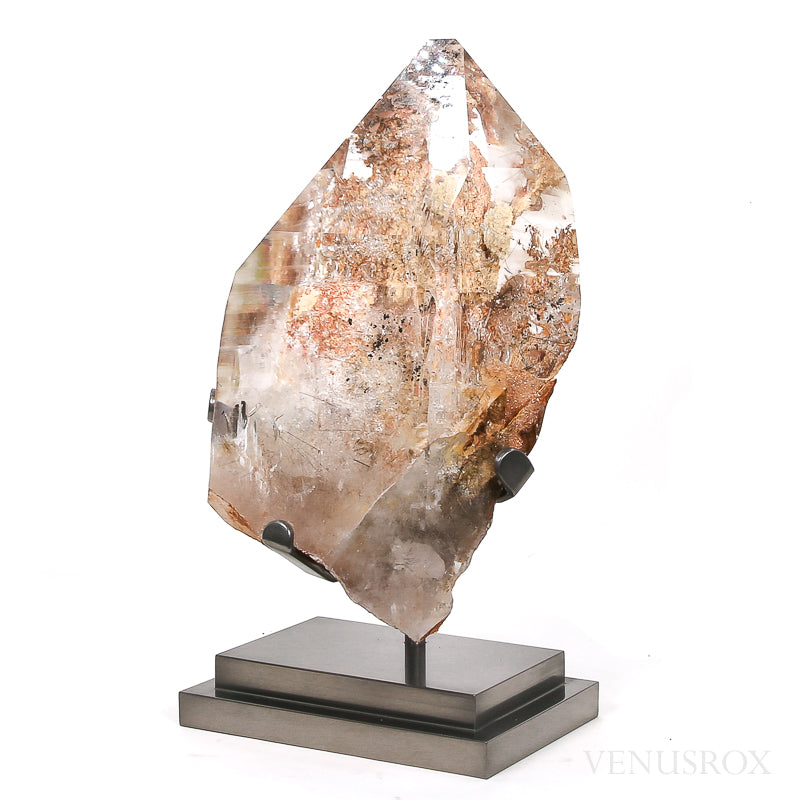 Rutilated Lodalite Quartz Part Polished Point from Brazil mounted on a bespoke stand | Venusrox