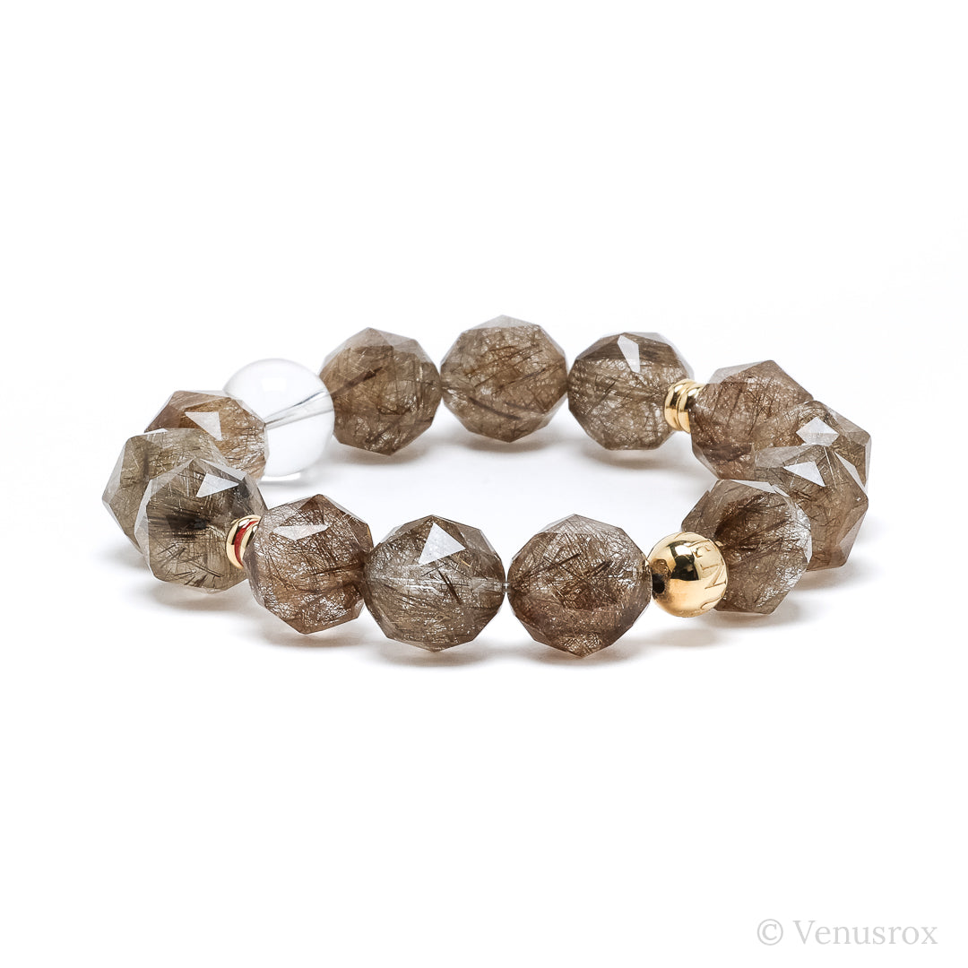 Silver Rutilated Quartz Bracelet from Brazil | Venusrox