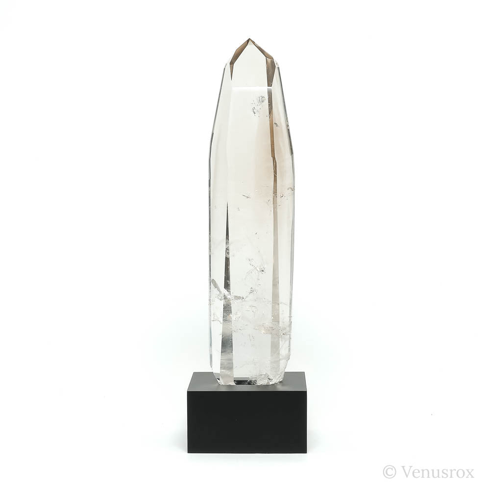 Smoky Phantom Lemurian Quartz Part Polished/Part Natural Point from Brazil mounted on a bespoke stand | Venusrox