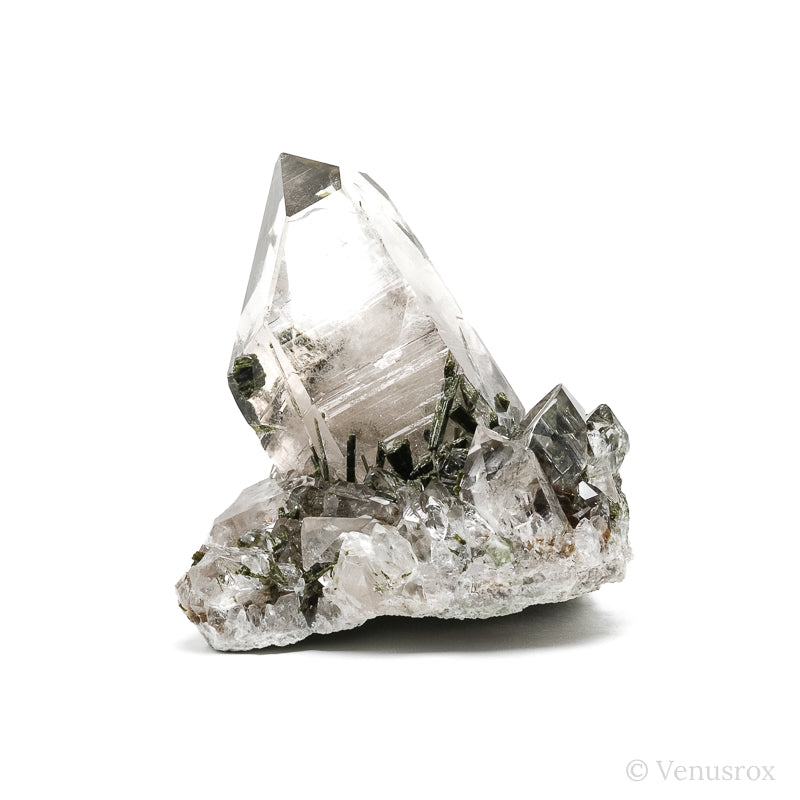 Smoky Quartz with Green Epidote Natural Point from Brazil | Venusrox