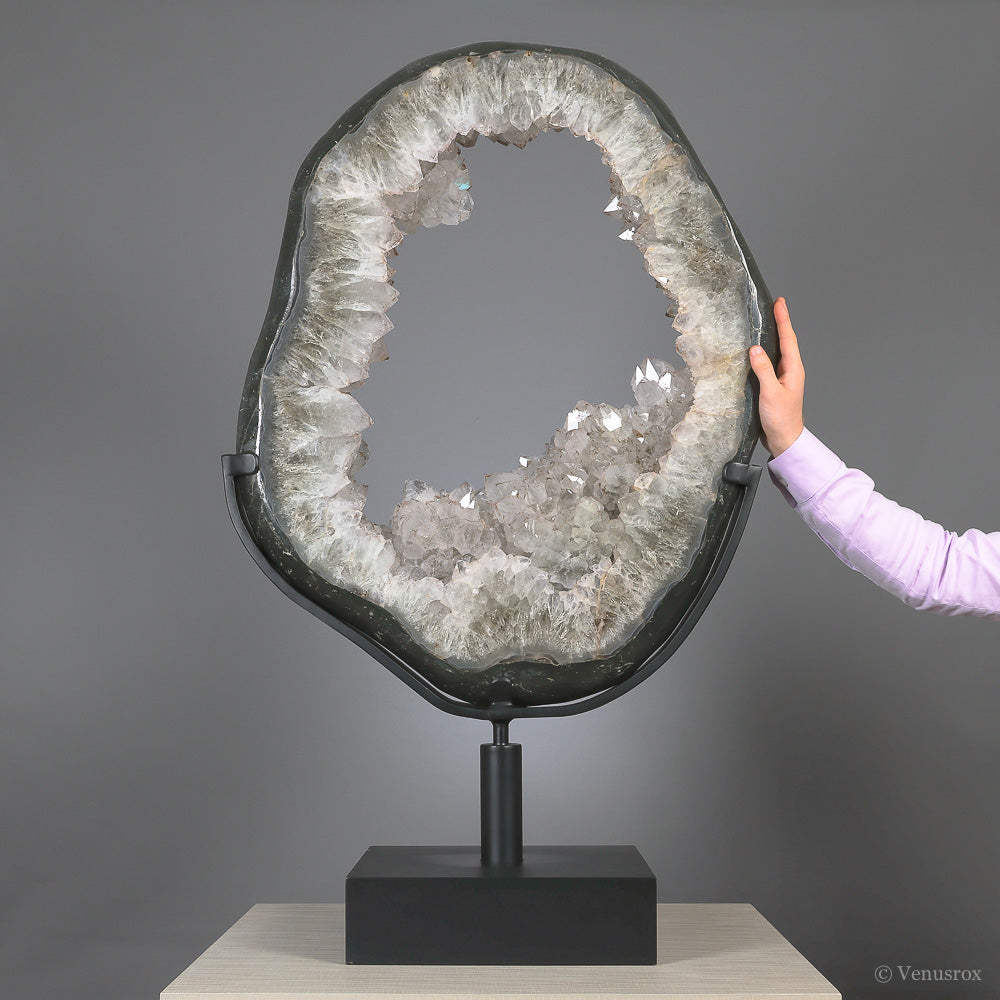 Quartz with Agate Formation from Brazil mounted in a bespoke stand | Venusrox