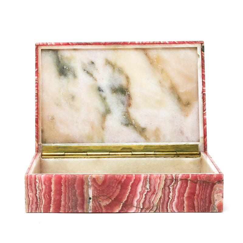 RHODOCHROSITE & QUARTZ (CLEAR) BOX - BOXES