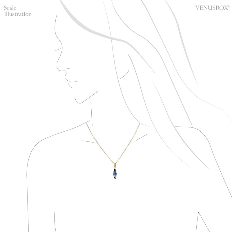 Blue Sapphire Pendant wrapped in 18Kt Gold from Sri Lanka | Venusrox