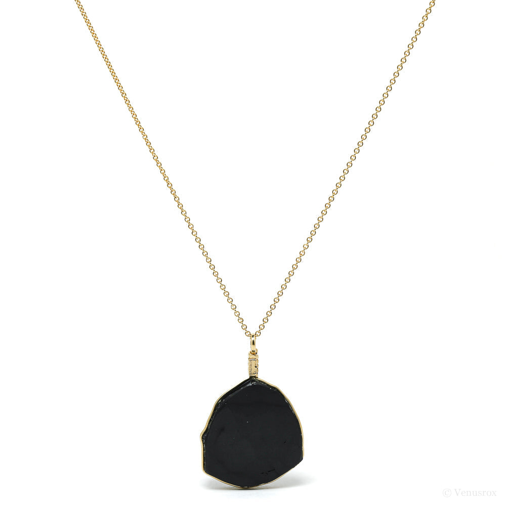 Black Tourmaline Pendant wrapped in 18Kt Gold from the Erongo Mountains, Namibia | Venusrox