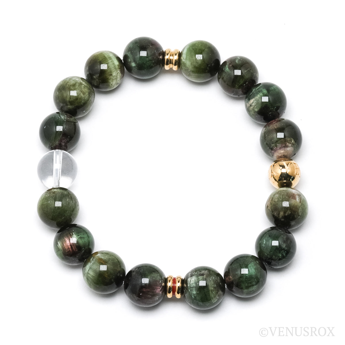 Green Cats Eye Tourmaline Bracelet from Brazil | Venusrox