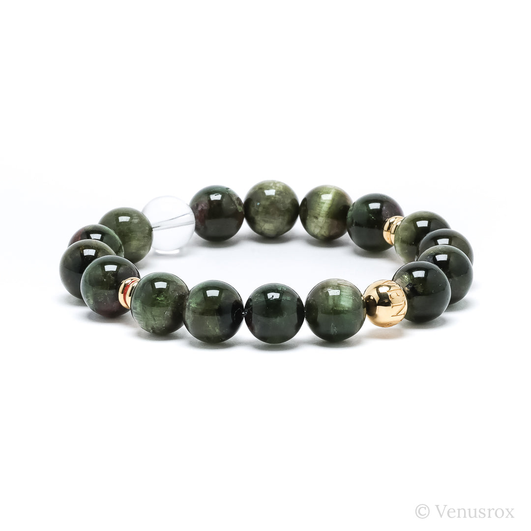Green Cats Eye Tourmaline Bracelet from Brazil | Venusrox